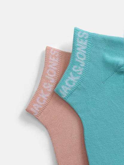 Pack of 2 Solid Ankle Length Socks - Light Pink & Green